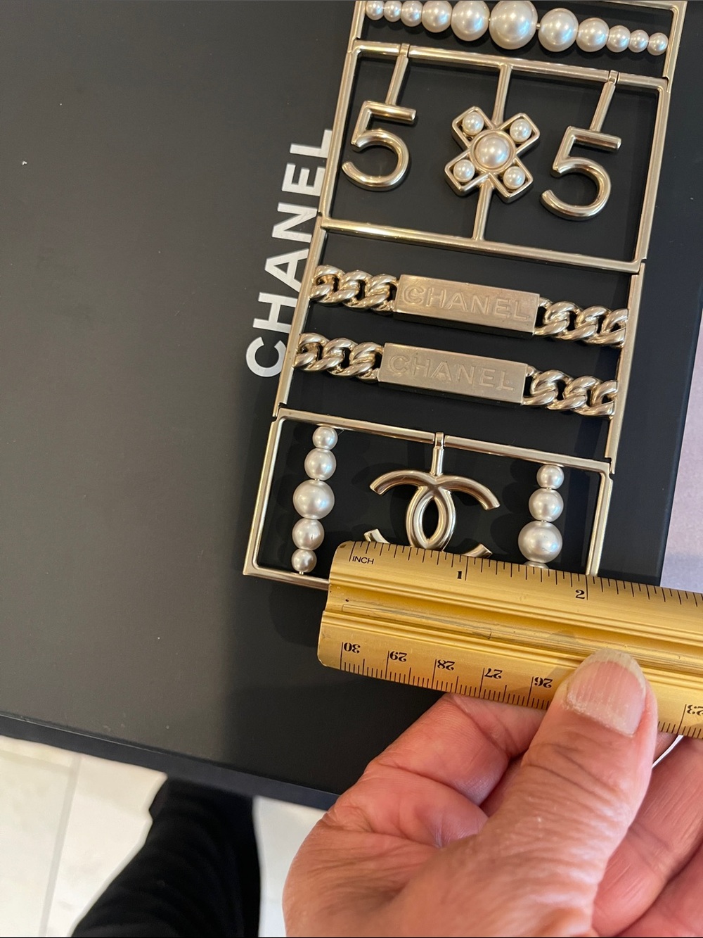 CHANEL Gold-Tone Statement Massive Pendant Necklace with Pearl Accents - Picture 12 of 17